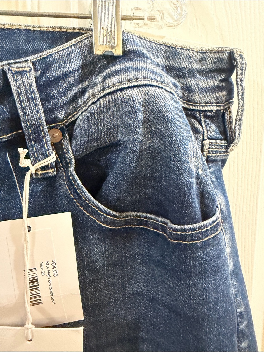 KanCan Dark Blue Button-Fly Denim Bermuda Shorts - Picture 5 of 9